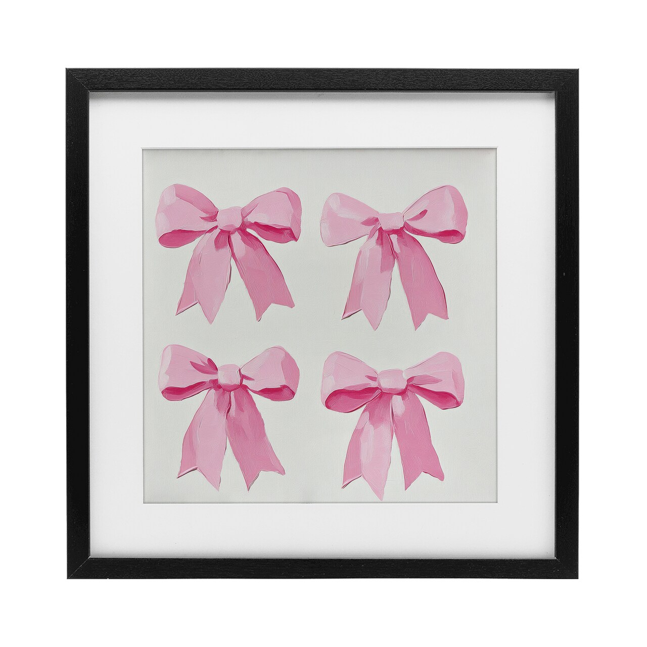 Stupell Industries Four Soft Pink Bows Framed Print Under Glass, design by Petal Prints Design
